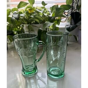 COCA-COLA 2 Green Glasses